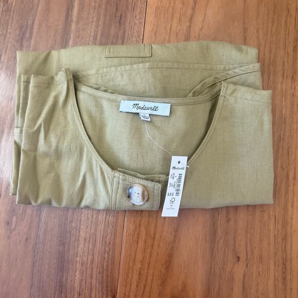 Madewell Shirt Size S Linen Blend Henley Slouch NWT - Picture 6 of 12